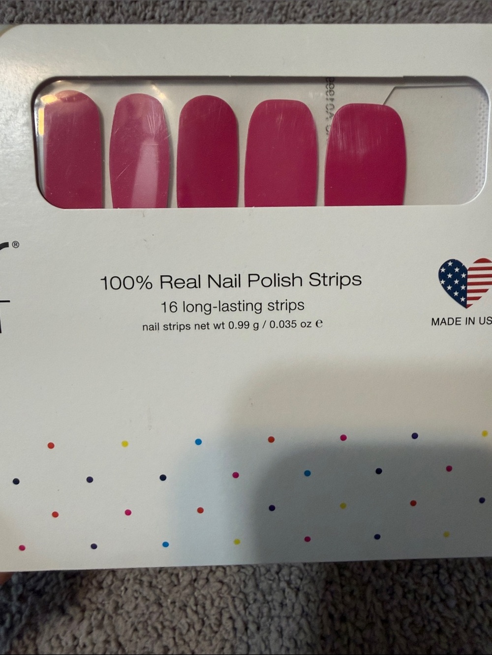Color Street Bright Fuchsia Peel-On Nail Strips- Wow in Macau